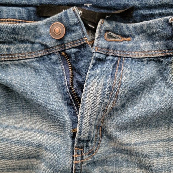 Harper Frayed Step Hem Embroidered Cutoff Denim Jean Shorts - Picture 12 of 16